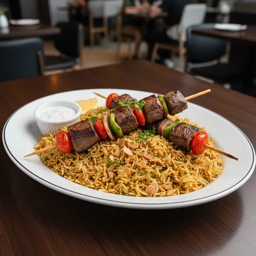 Steak Kabob Rice Plate