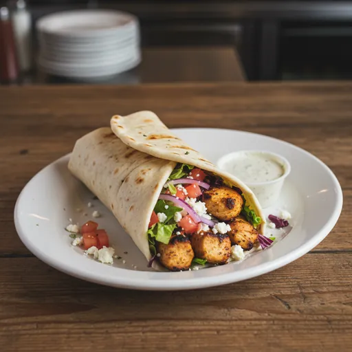 Greek Chicken Kabob Wrap