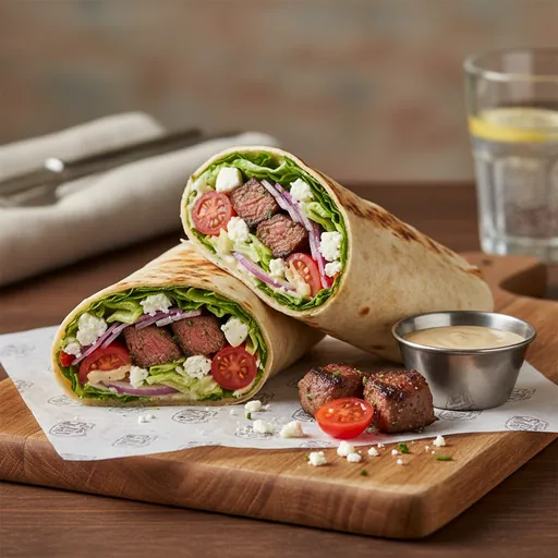 Greek Steak Tips Kabob Wrap