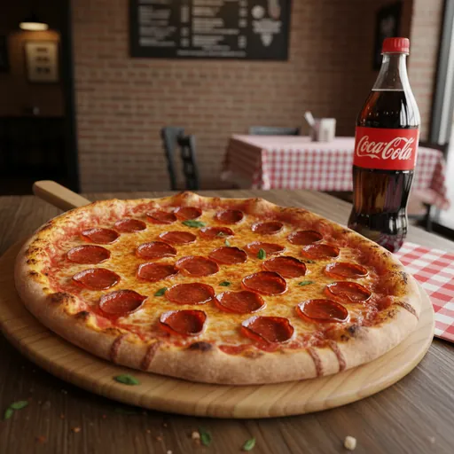 Large One Topping Pizza and 2 Liter Soda