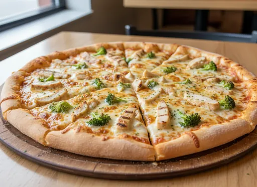 Chicken Broccoli Alfredo Pizza