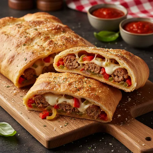 Sausage Peppers and Onions Stromboli