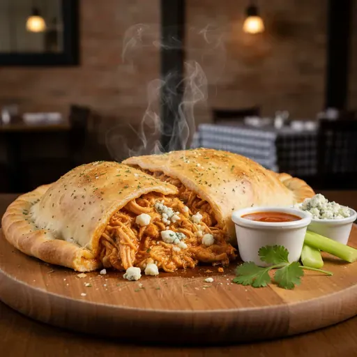 Buffalo Chicken Kabob Calzone
