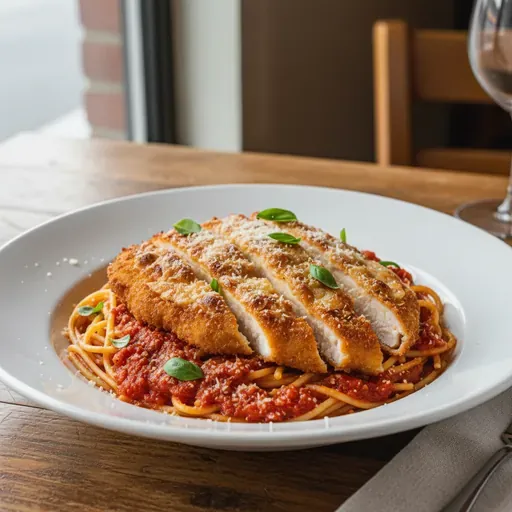 Pasta with Chicken Cutlet
