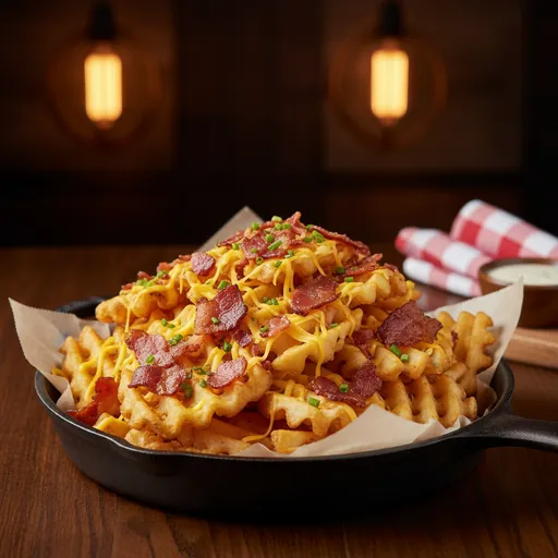 Bacon Cheddar Waffle Fries