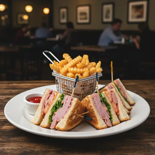 Ham and Cheese Club Sandwich