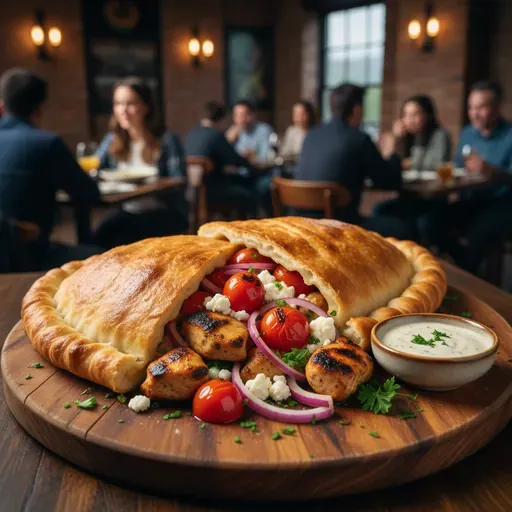 Grilled Chicken Kabob Calzone