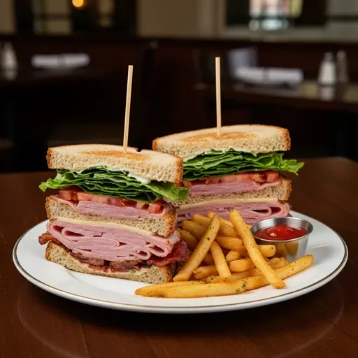 Ham and Cheese Club Sandwich