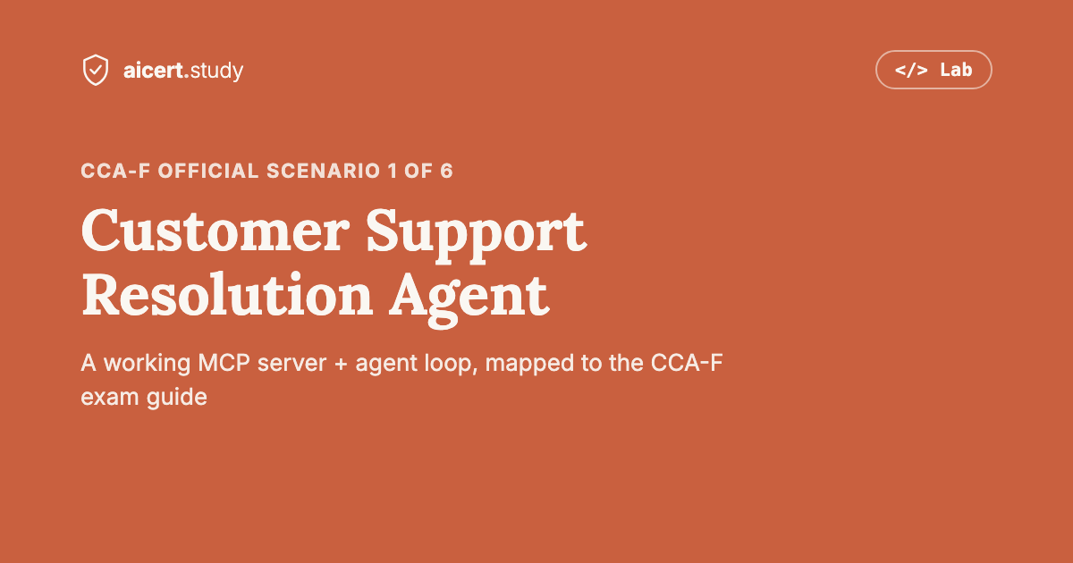 CCA-F Scenario 1 walkthrough: building a Customer Support Resolution Agent