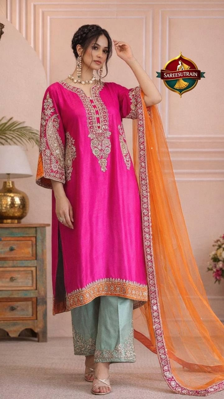Zoya Festive Organza Suit
