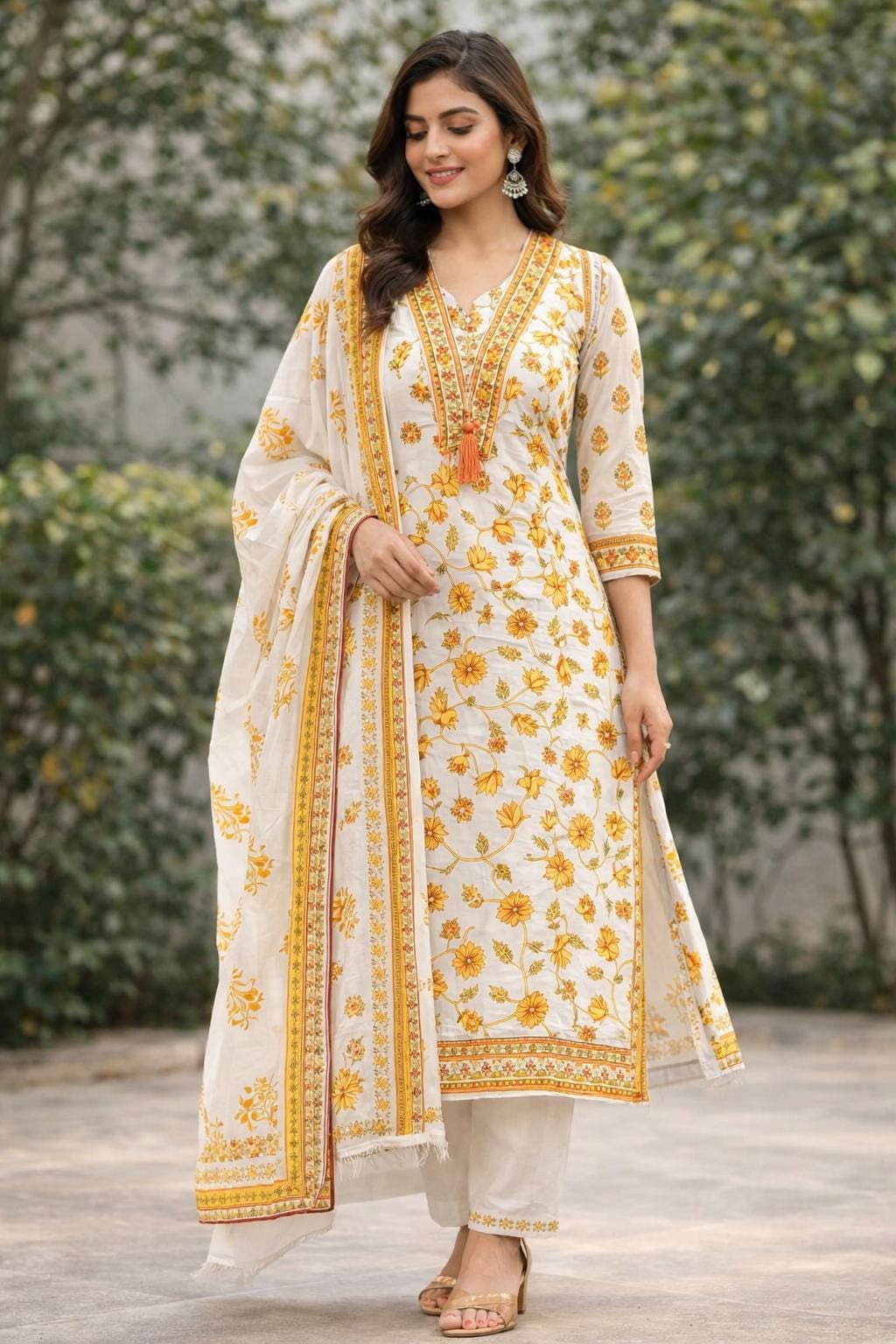 Meera Floral Crop & Palazzo Set