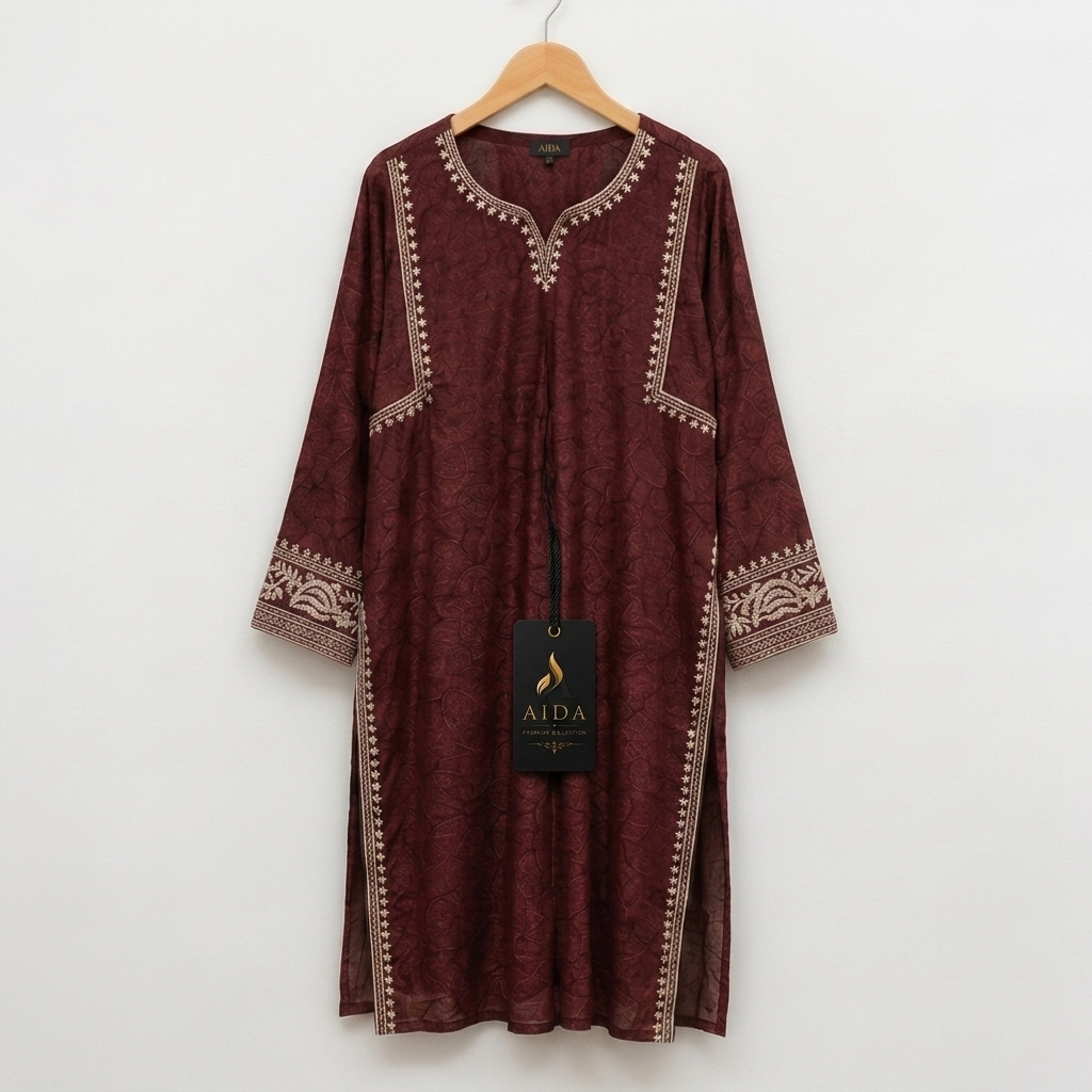 Pakistani Suit With Pure Embroidered Aari Work