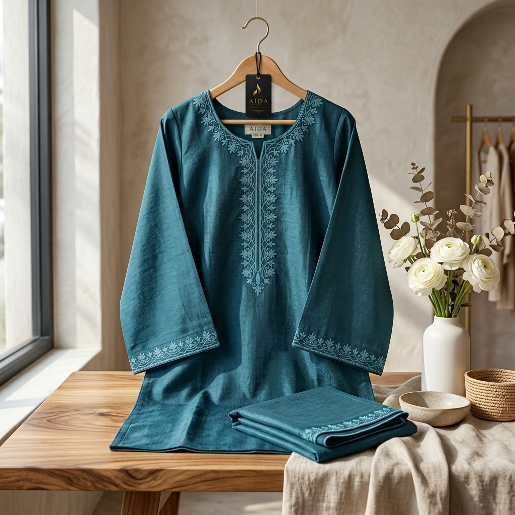 Pakistani Suit With Pure Embroidered Aari Work