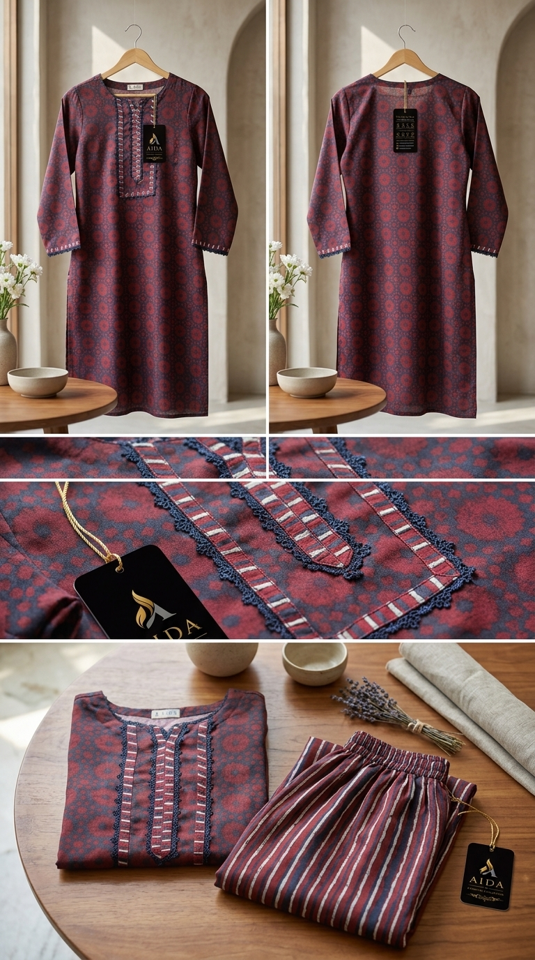 Falak Embroidered Karandi Suit