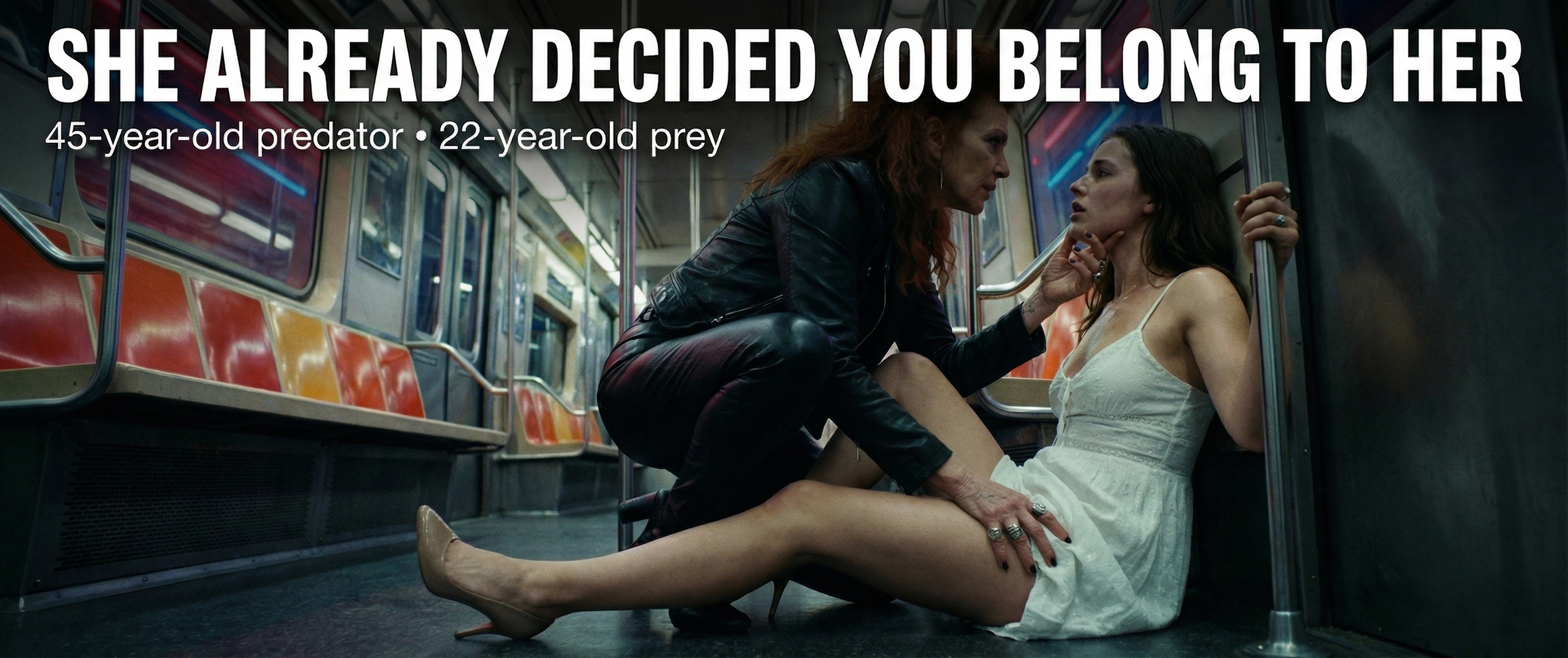Alone on the Subway with a Dangerous Woman | Mature Lesbian AI Film