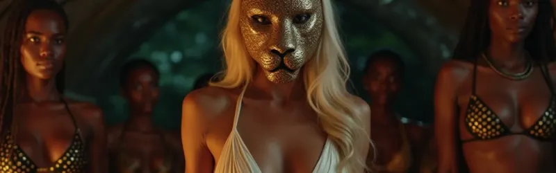 Still from Wild Vines & Wilder Kisses: A Lesbian AI Fantasy of Intrigue and Passion in the Jungle, fictional AI characters