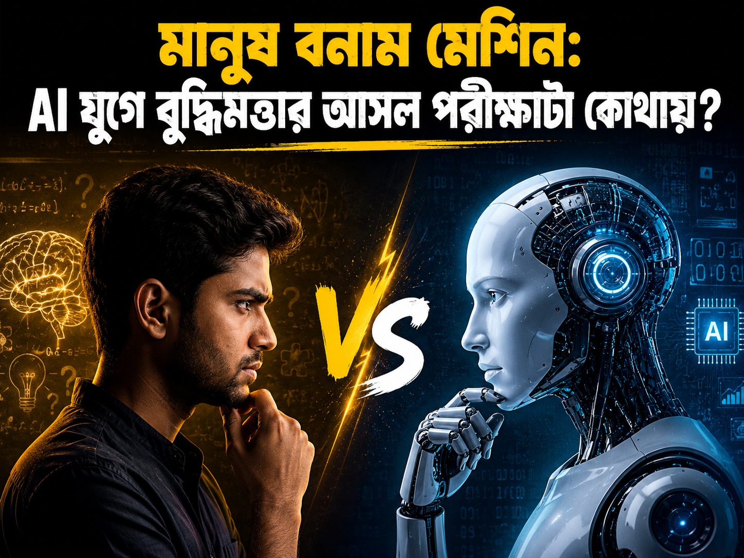 AI সিরিজ · Learning Approach মানুষ বনাম মেশিন: AI যুগে বুদ্ধিমত্তার আসল পরীক্ষাটা কোথায়
