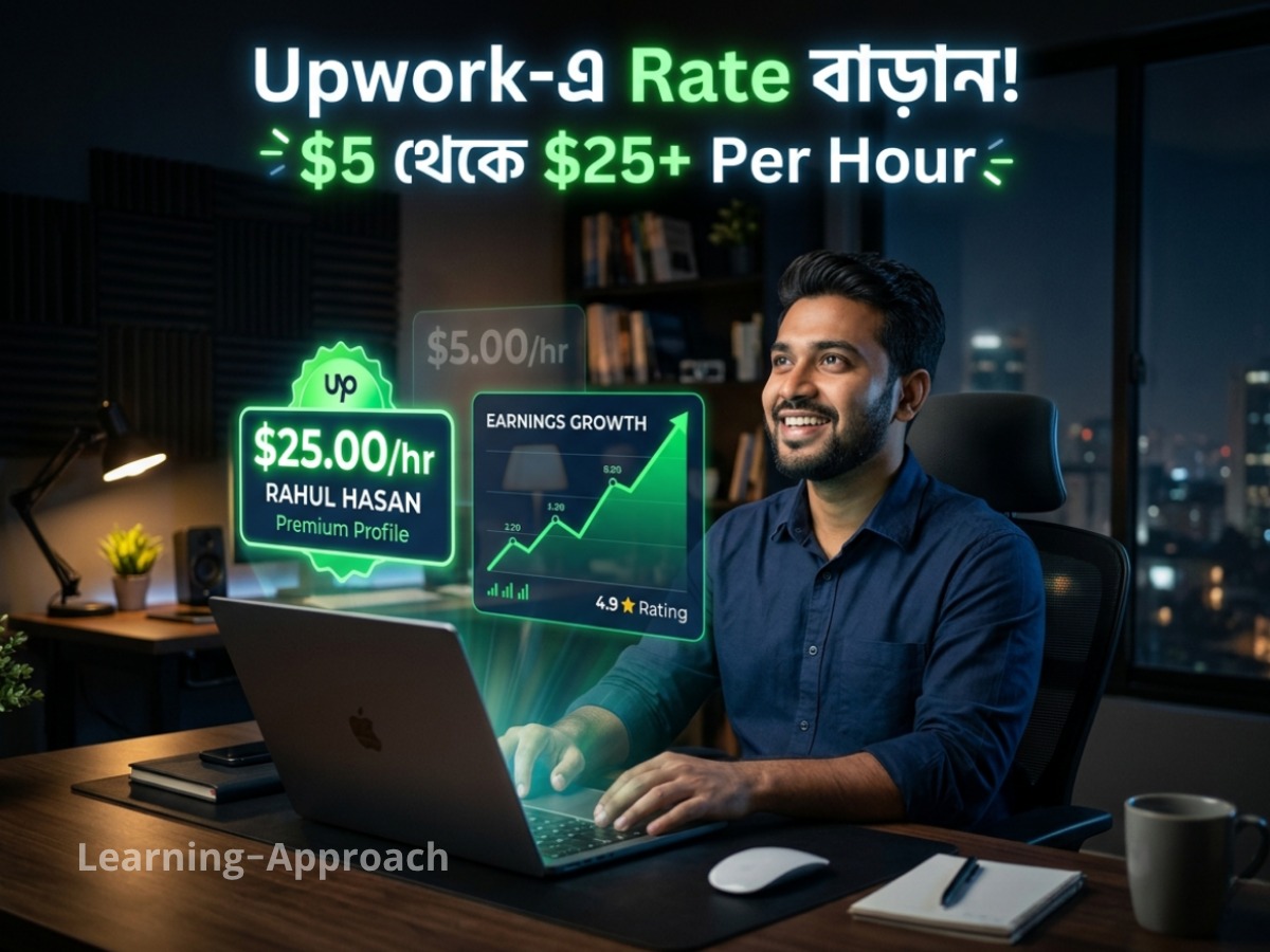 Upwork-এ Rate বাড়ান AI দিয়ে — $5 থেকে $25+ Per Hour যাওয়ার Real Roadmap