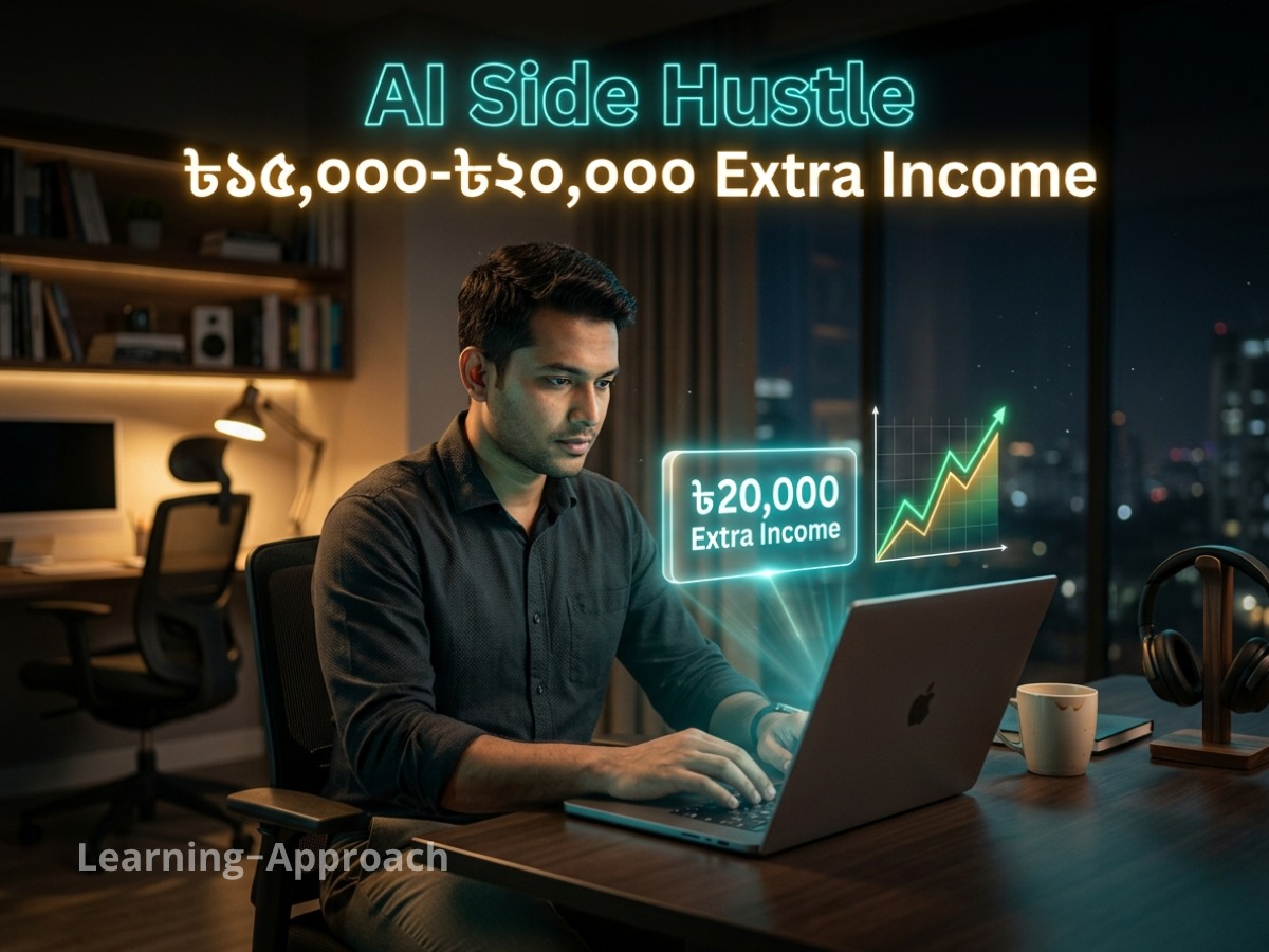 AI Side Hustle ২০২৬ — চাকরির পাশে মাসে ৳১৫,০০০-২০,০০০ Extra Income-এর ৫টি Realistic Path