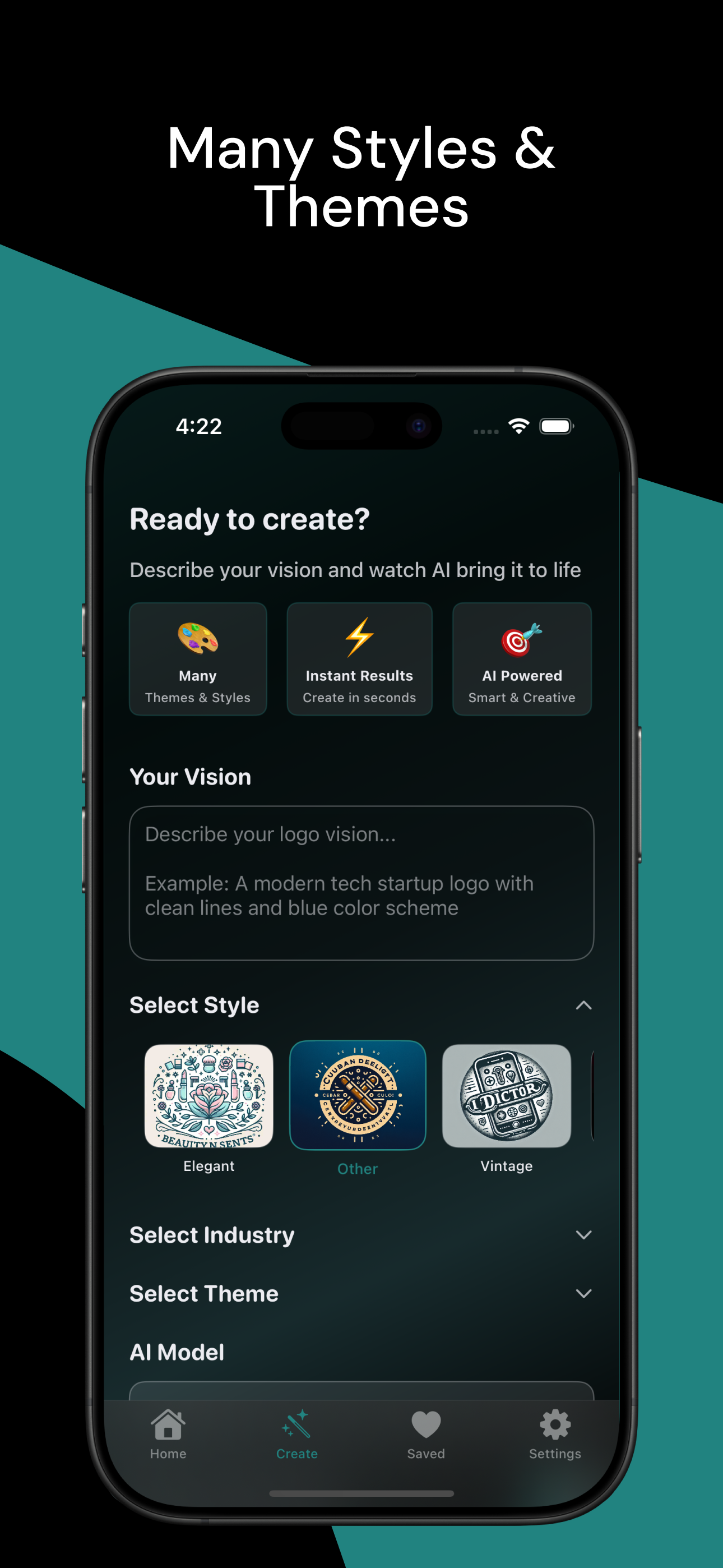 AI Logo Generator App Screenshot