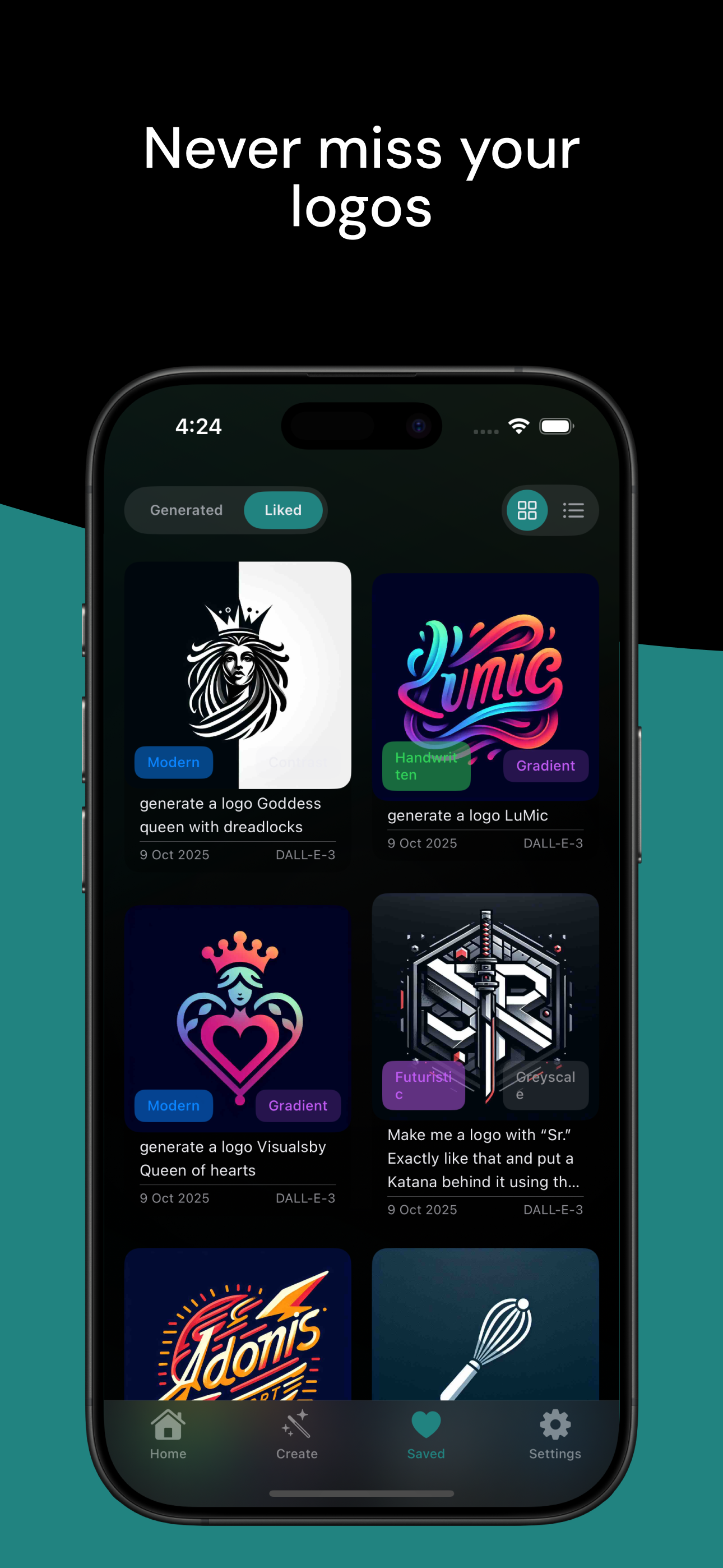 AI Logo Generator App Screenshot
