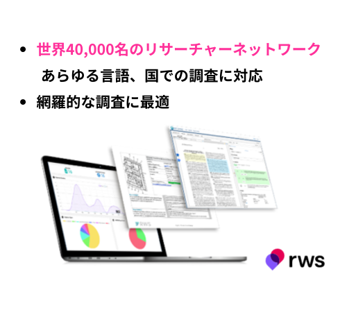 特許調査サービス　170か国以上、40,000名のクラウドを活用した調査