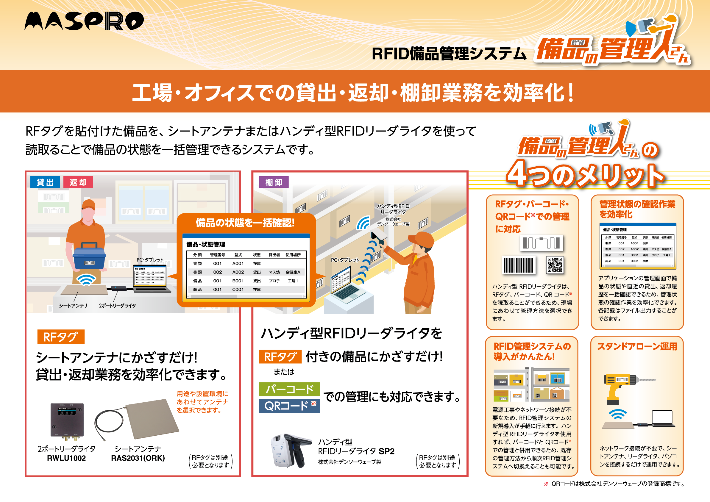 RFID備品管理システム「備品の管理人さん」