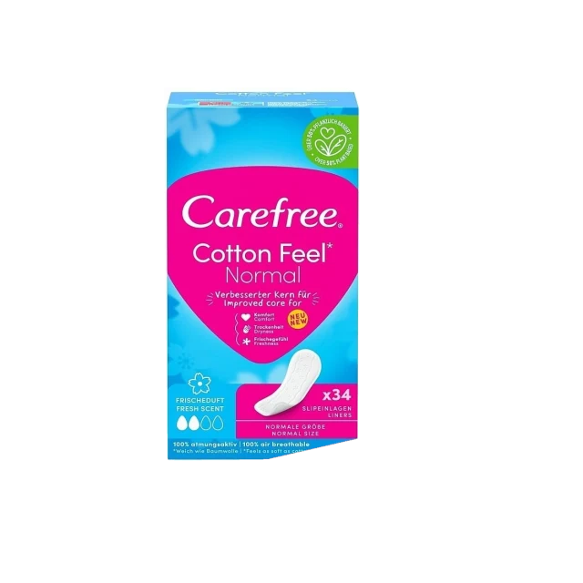Carefree Cotton Extract Fres Hygiene Panty Liners 34pcs