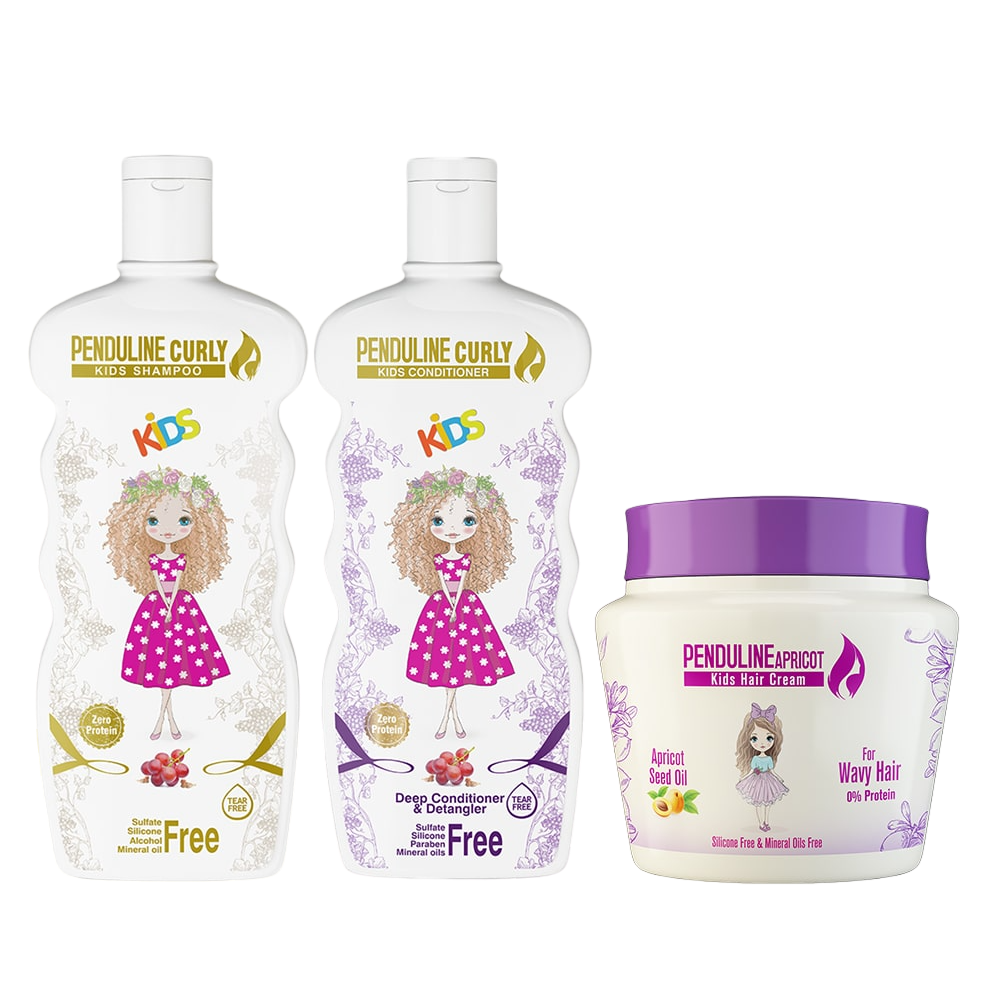 بندولين كيرلي كيدز (شامبو+بلسم+كريم)
