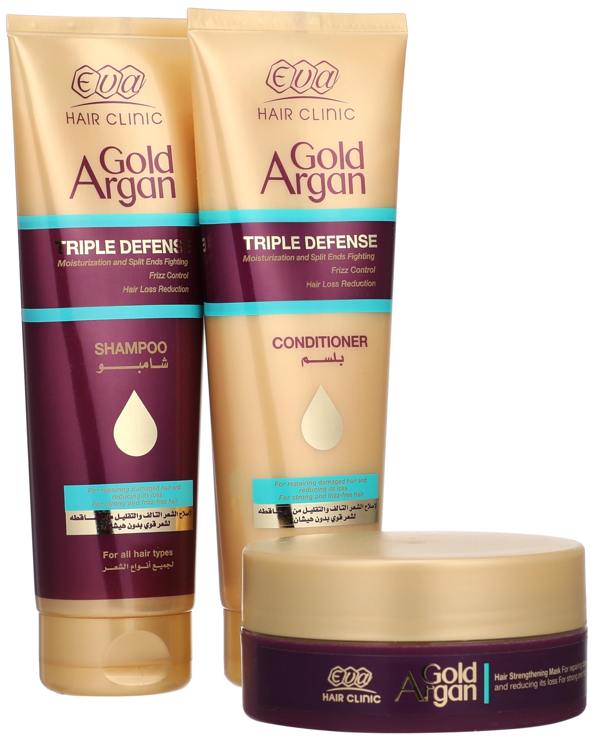 ايفا هير كلينك جولد ارجان شامبو + بلسم + ماسك