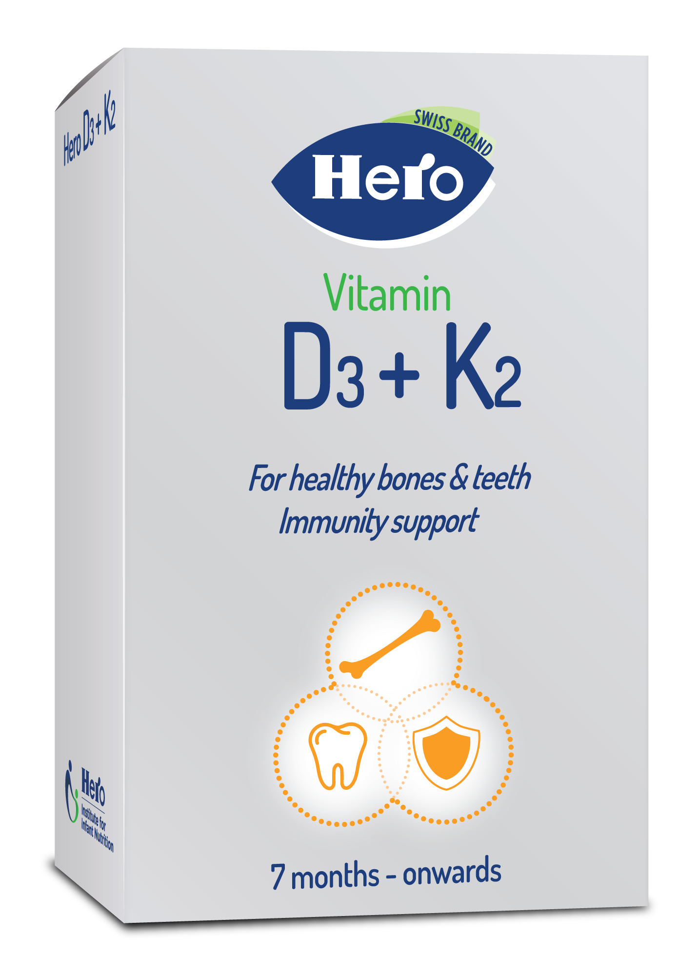 هيرو فيتامين د3 + ك2 نقط بالفم