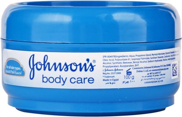كريم مرطب للعناية بالجسم لجميع انواع البشرة من جونسون - 100 جم