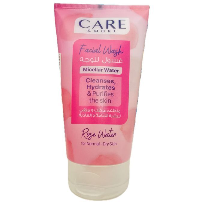 كير آند مور غسول للوجه بماء الورد للبشرة العادية والجافة - 150 مل