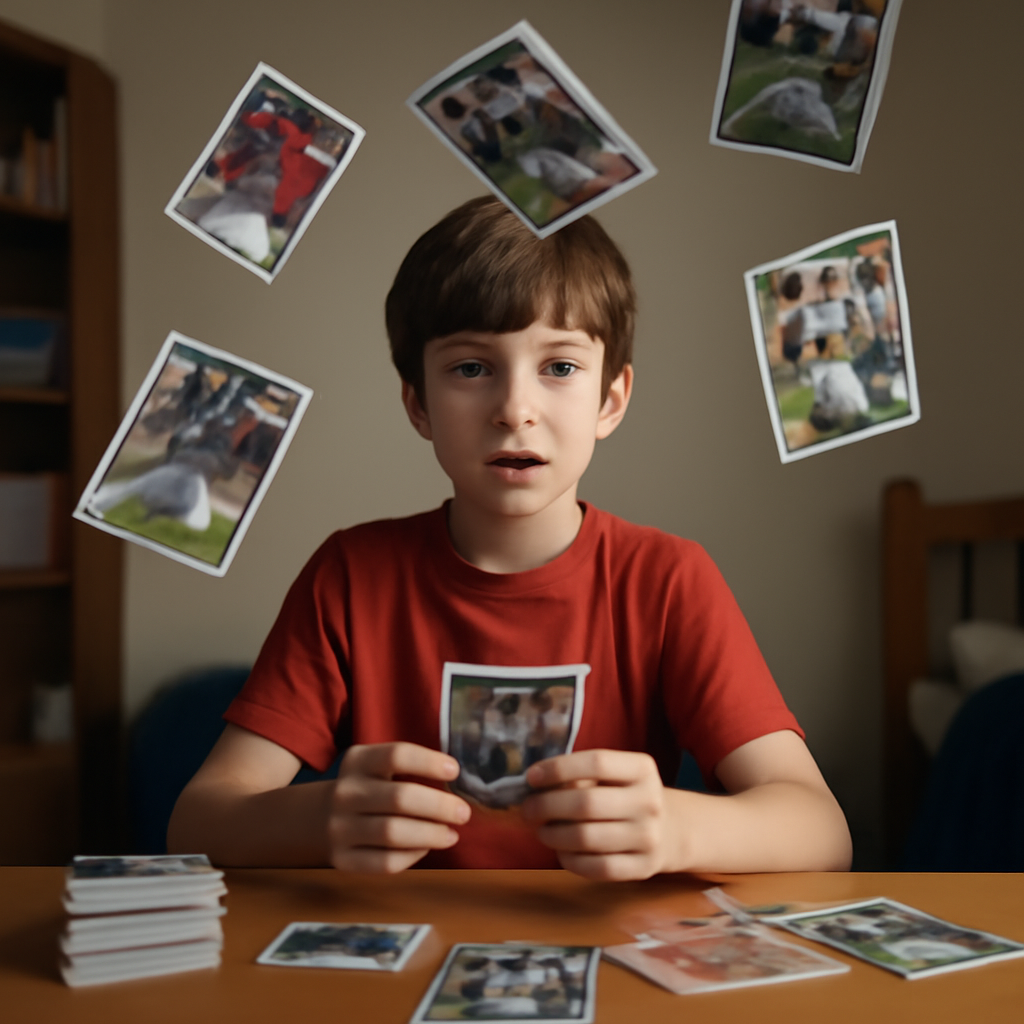 A Boy's Card Collection meme template