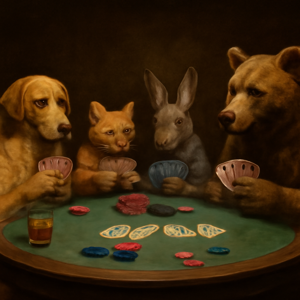 Animals in a High-Stakes Game meme template