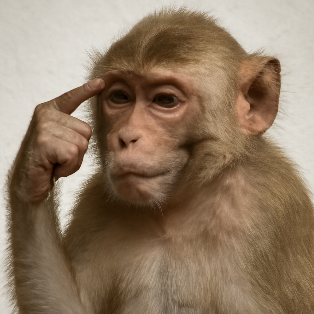 Deep Thoughts of a Monkey — Photoreal style — from Make Meme Template