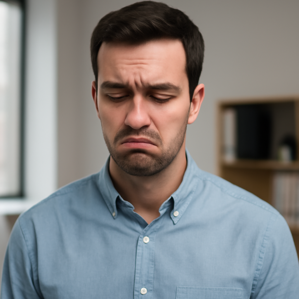 Disheartened at Work — Photoreal style — from Make Meme Template