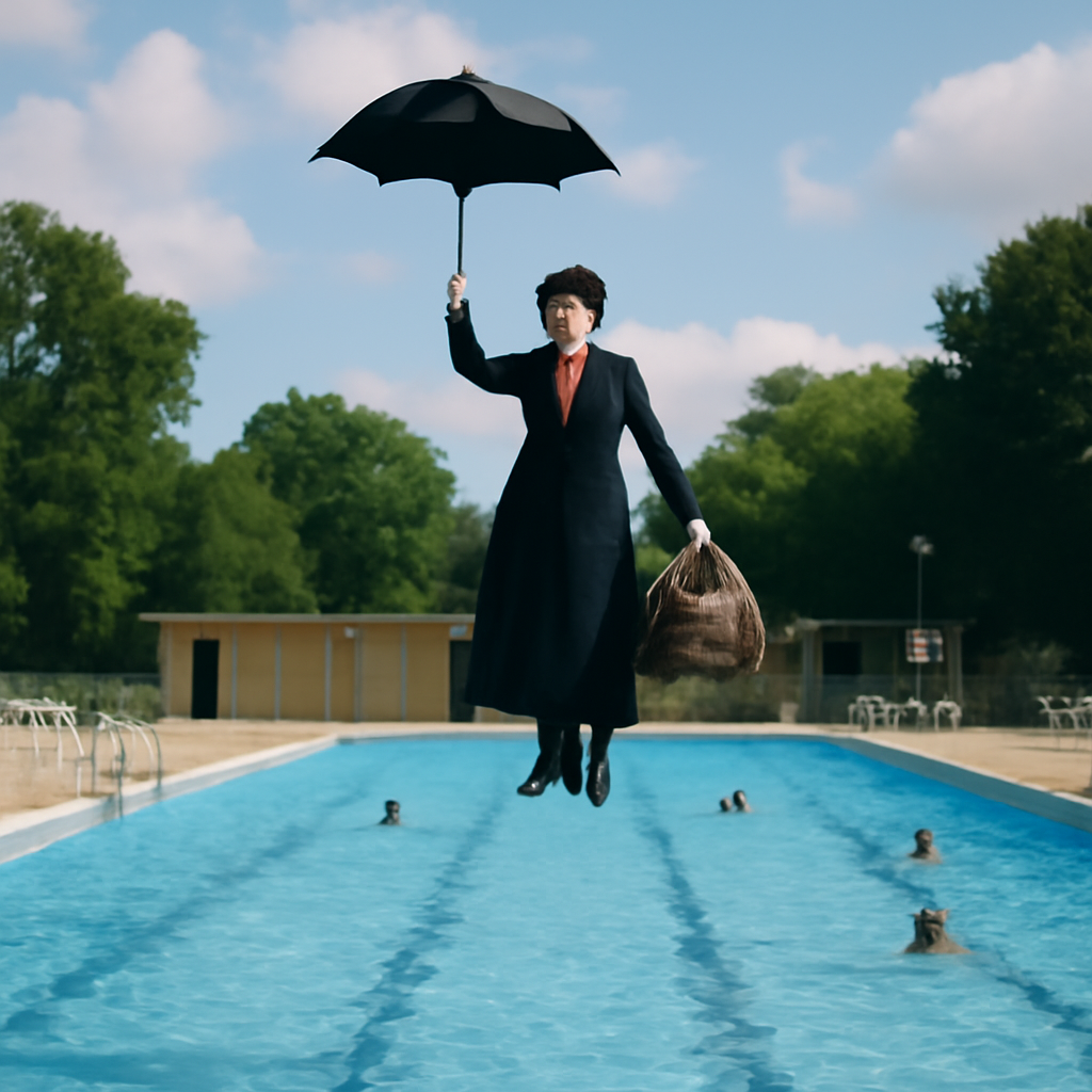 Enchanting Arrival at the Pool meme template