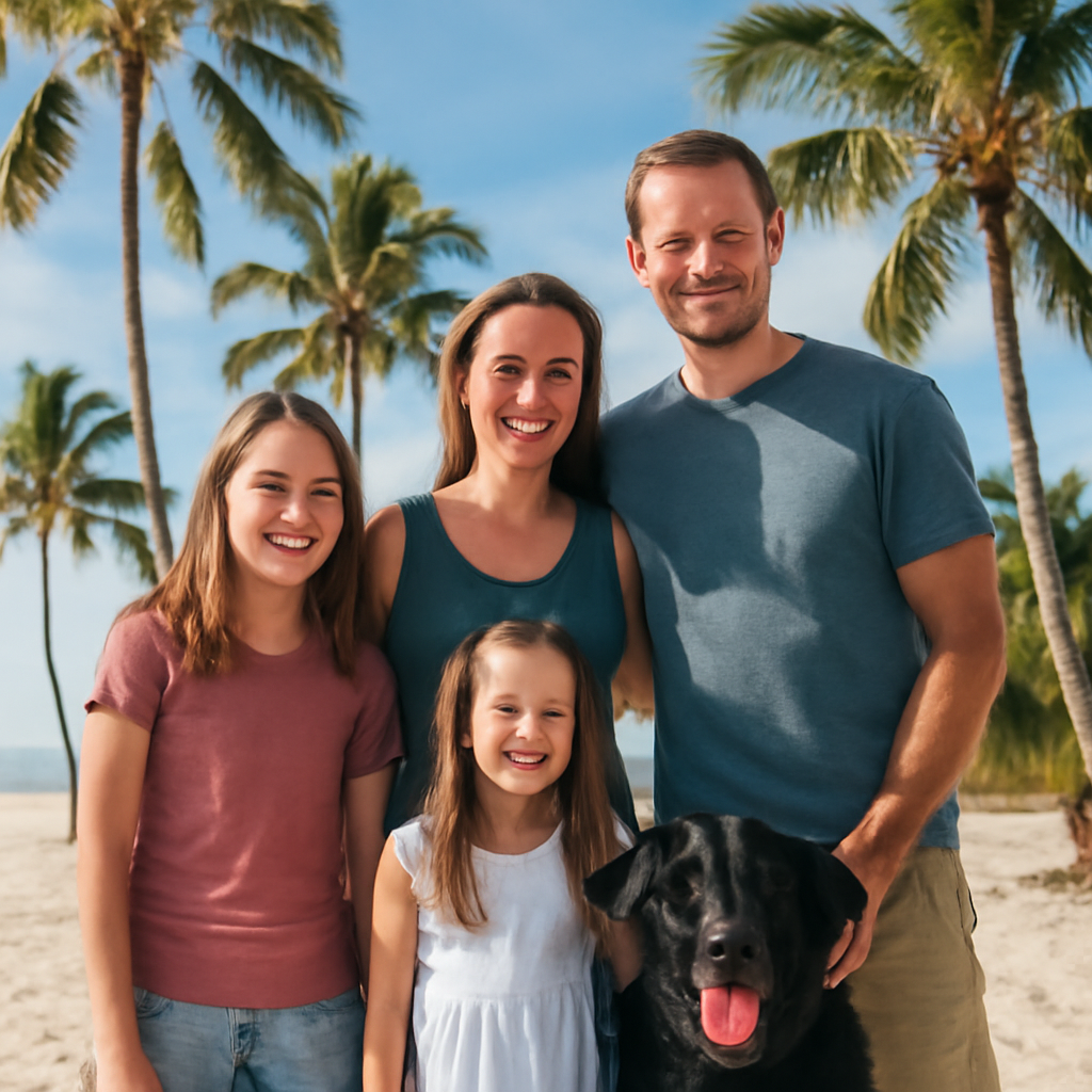 Family Adventure in Florida — Photoreal style — from Make Meme Template