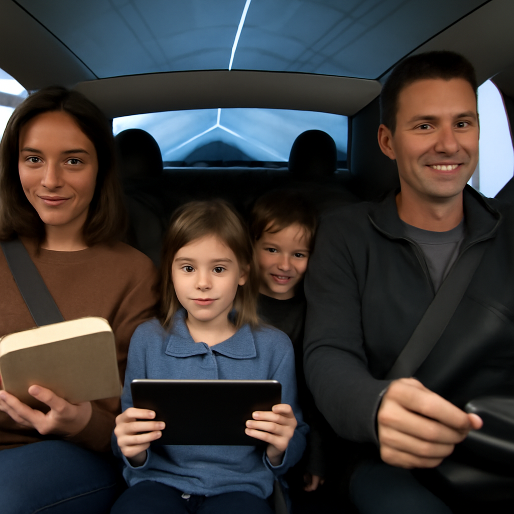 Family Fun in a Tesla Tunnel meme template