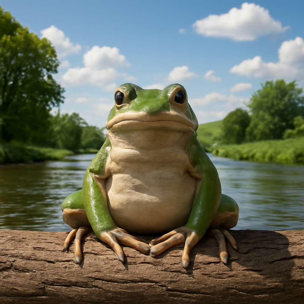 Frog on a Log — Photoreal style — from Make Meme Template