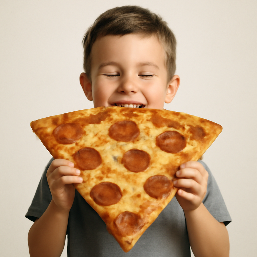 Little Boy's Pizza Adventure — Photoreal style — from Make Meme Template