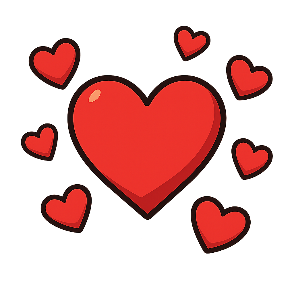 Sending Love with Hearts — Cartoon style — from Make Meme Template