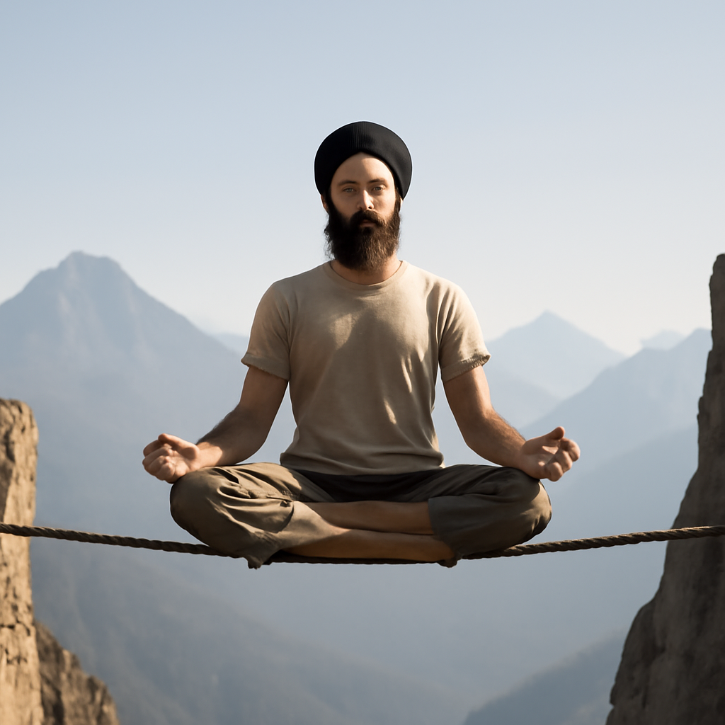 Yoga Yogi on a Cliff meme template