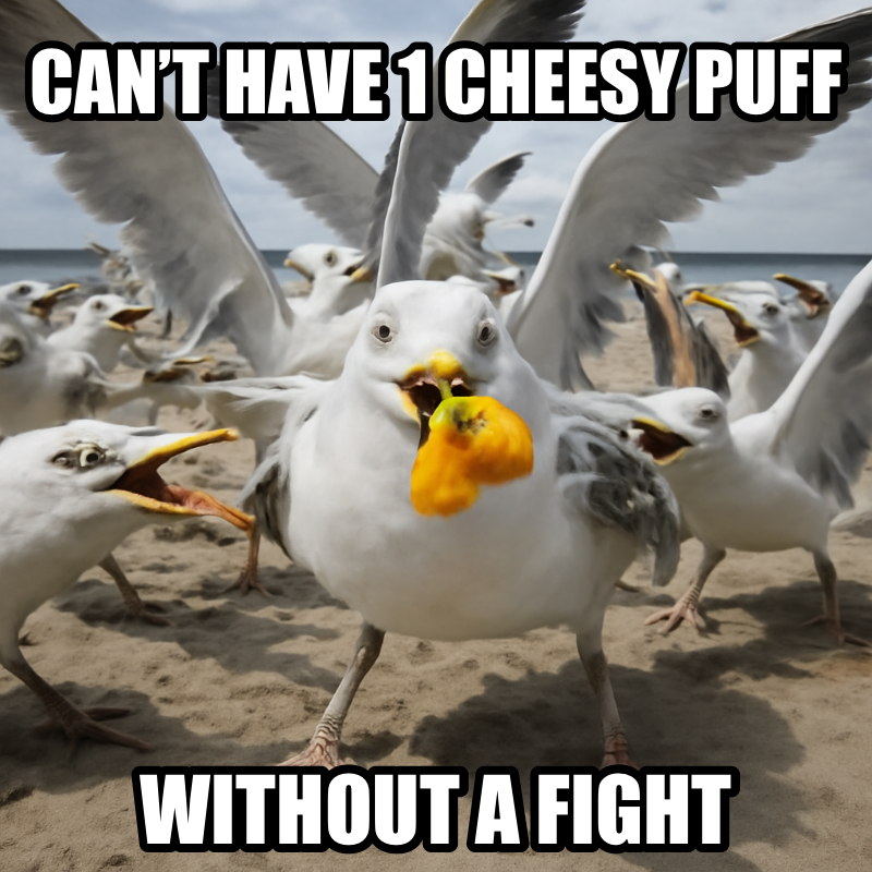 Cant Have 1 Cheesy Puff / Without A Fight meme