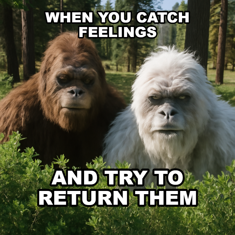 When You Catch Feelings / And Try To Return Them meme