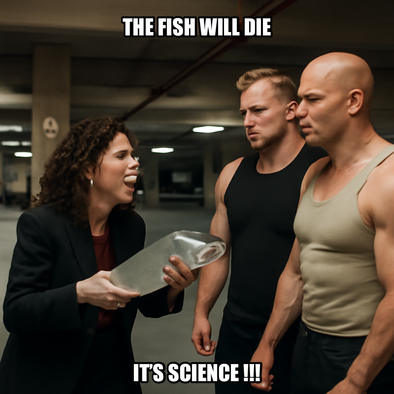 The Fish Will Die / Its Science !!! meme