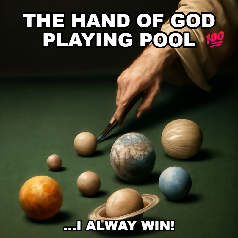 The Hand Of God Playing Pool