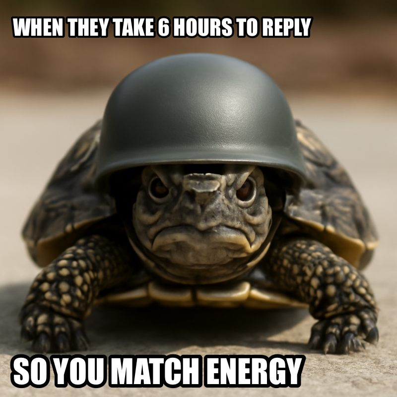 When They Take 6 Hours To Reply meme