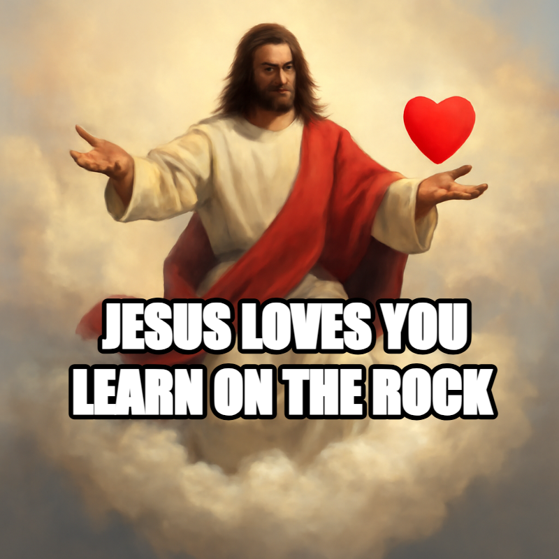Jesus Loves You / Learn On The Rock meme